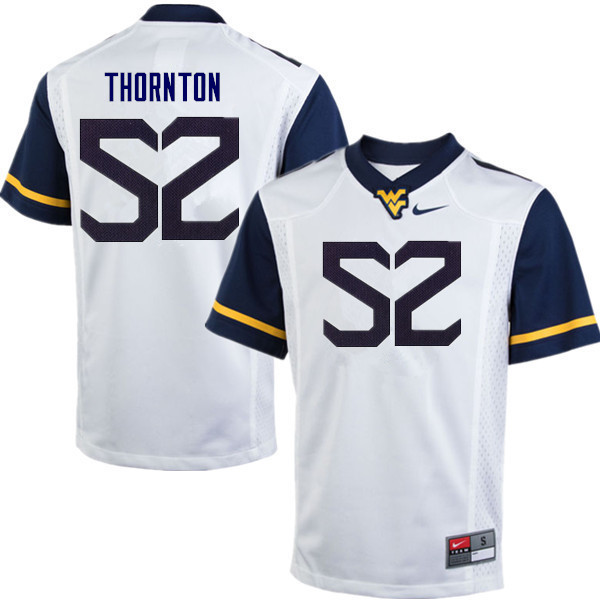 Men #52 Jalen Thornton West Virginia Mountaineers College Football Jerseys Sale-White - Click Image to Close